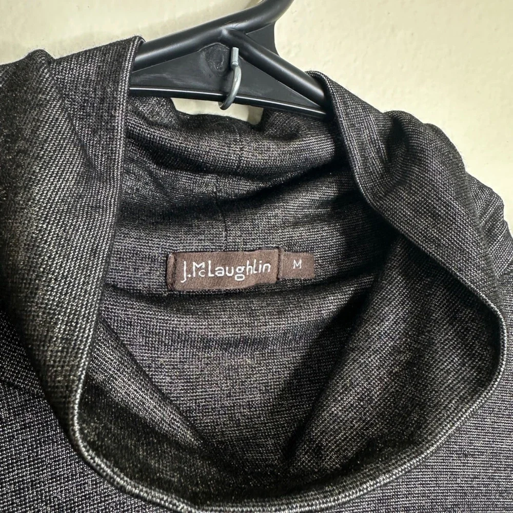 J.McLaughlin Turtleneck Gray Metallic Shimmer Long Sleeve Medium